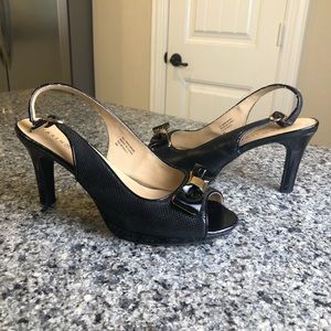 Karen Scott Open Toe Bow Sling Back Heels